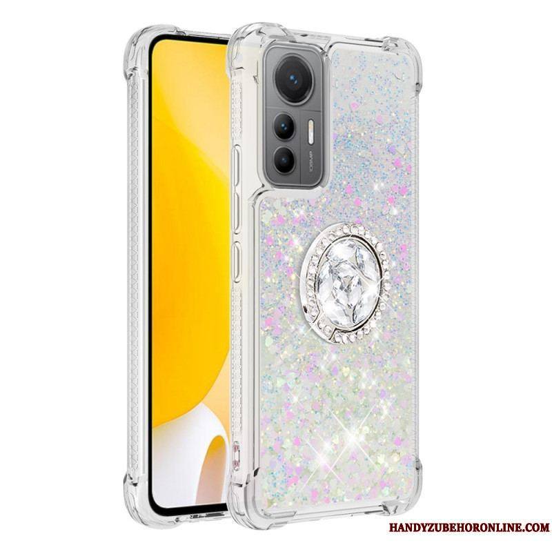 Coque Xiaomi 12 Lite Paillettes Colorées Anneau-Support