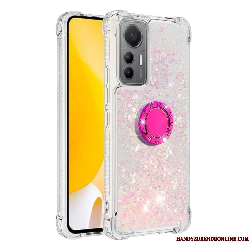 Coque Xiaomi 12 Lite Paillettes Colorées Anneau-Support