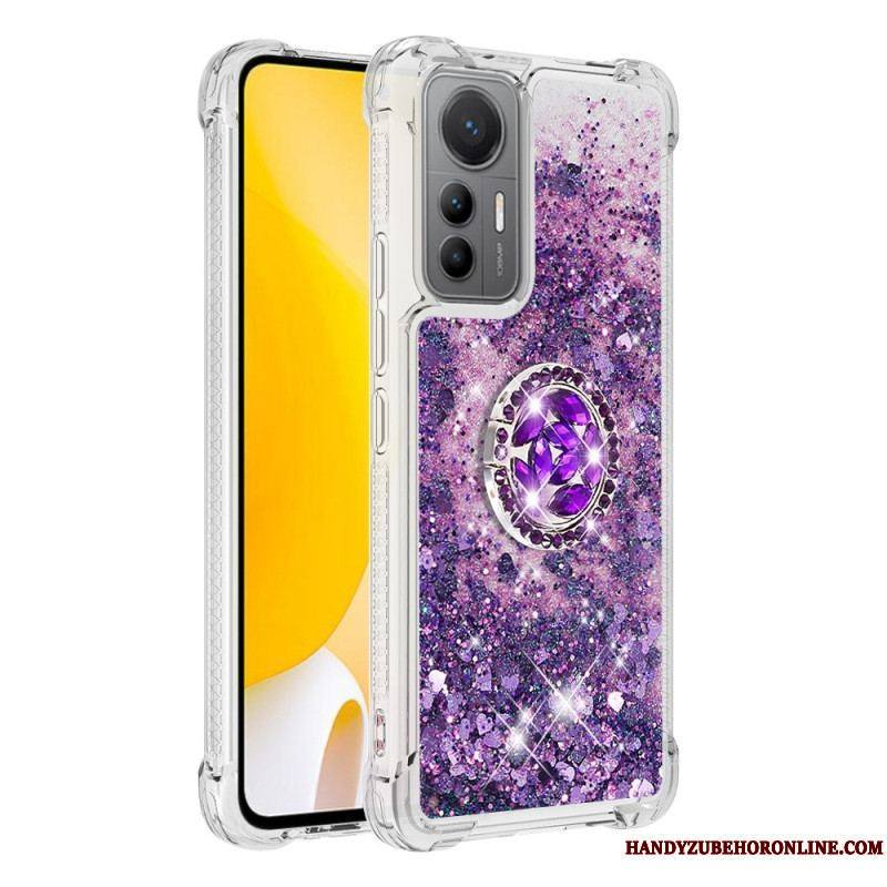 Coque Xiaomi 12 Lite Paillettes Colorées Anneau-Support