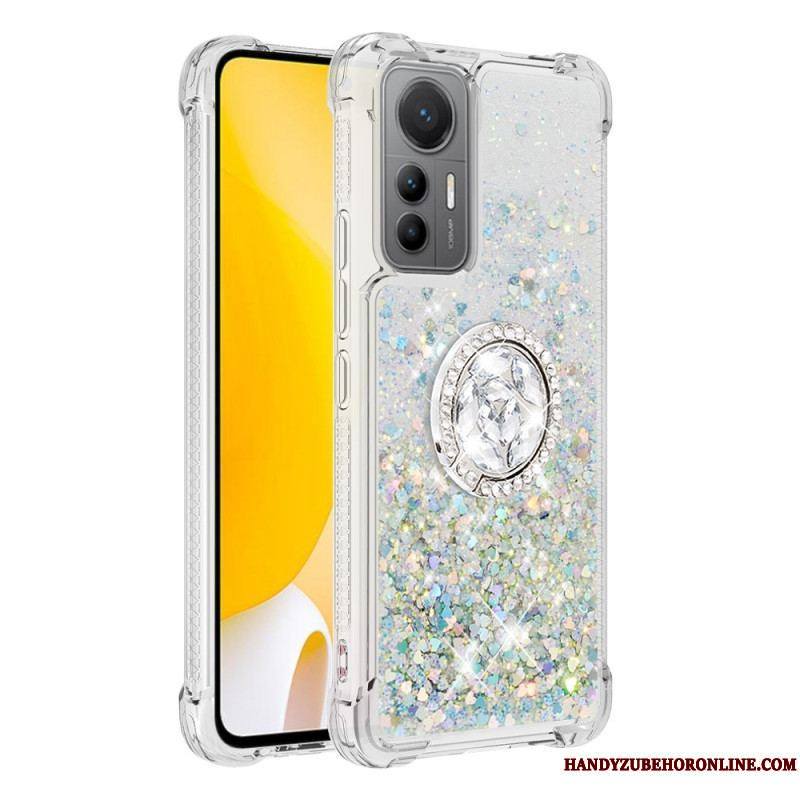 Coque Xiaomi 12 Lite Paillettes Colorées Anneau-Support