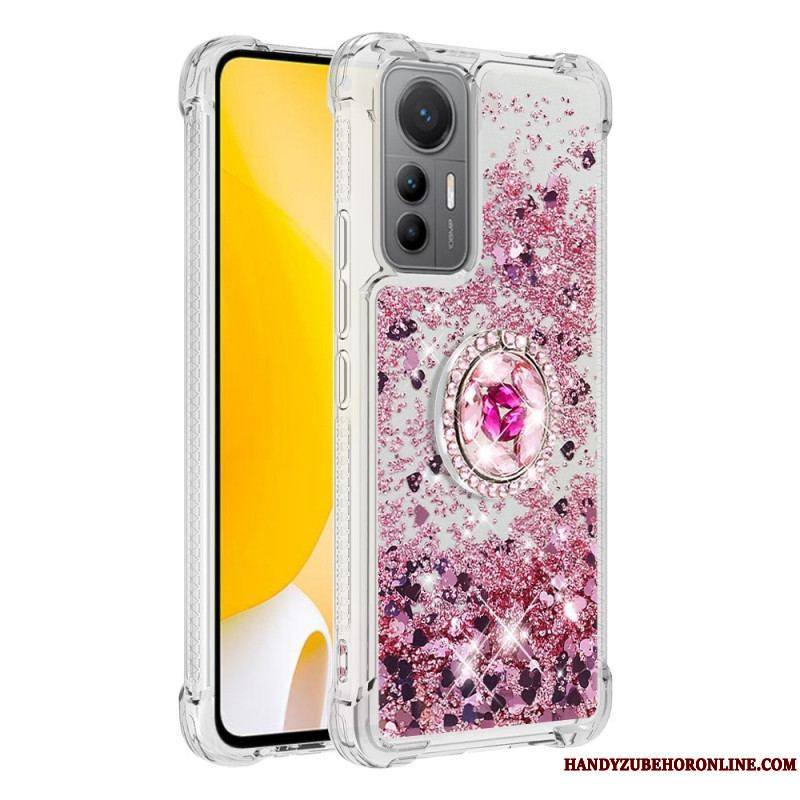 Coque Xiaomi 12 Lite Paillettes Colorées Anneau-Support