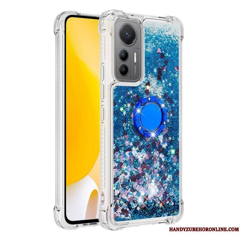 Coque Xiaomi 12 Lite Paillettes Colorées Anneau-Support