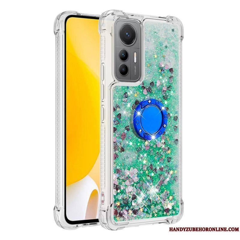 Coque Xiaomi 12 Lite Paillettes Colorées Anneau-Support