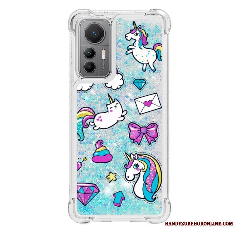 Coque Xiaomi 12 Lite Paillettes Licornes