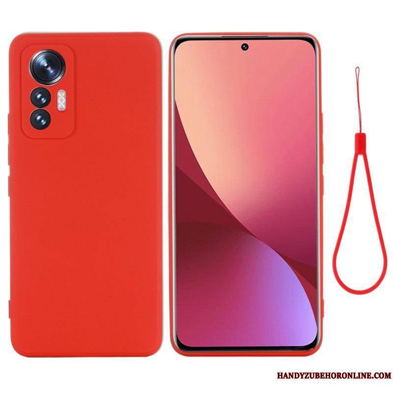 Coque Xiaomi 12 Lite Silicone Liquide à Lanière