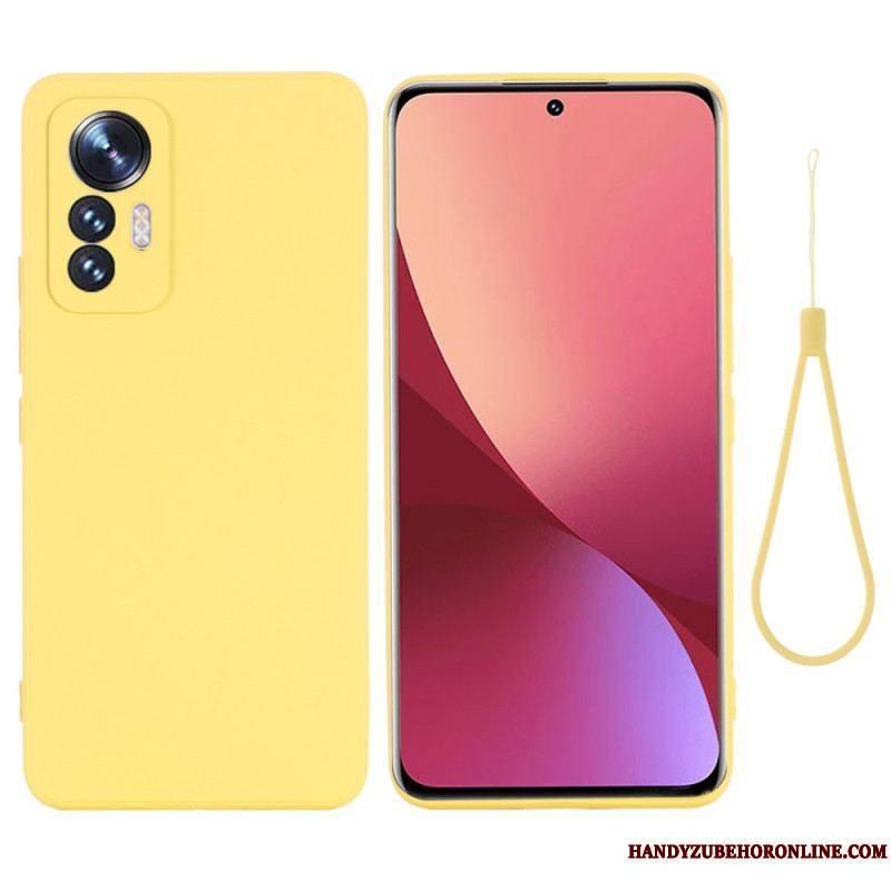 Coque Xiaomi 12 Lite Silicone Liquide à Lanière