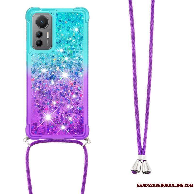 Coque Xiaomi 12 Lite à Cordon Silicone Paillettes