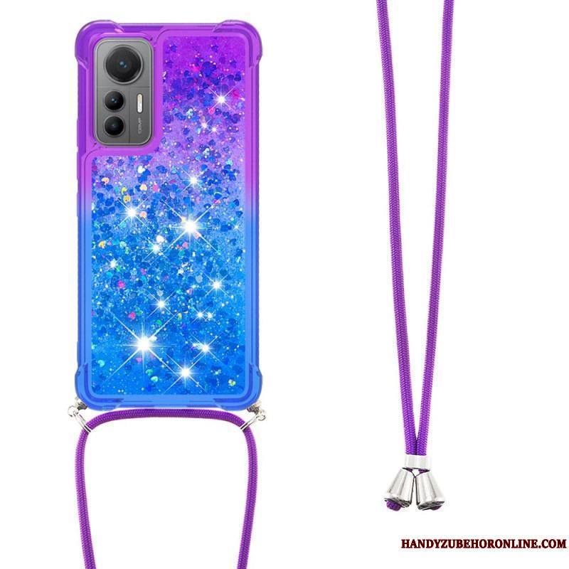 Coque Xiaomi 12 Lite à Cordon Silicone Paillettes