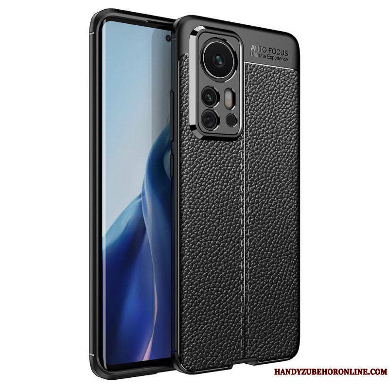 Coque Xiaomi 12 Pro Effet Cuir Litchi Double Line