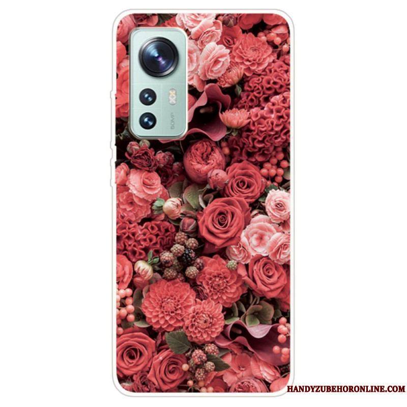 Coque Xiaomi 12 Pro Silicone Déclinaison Florale