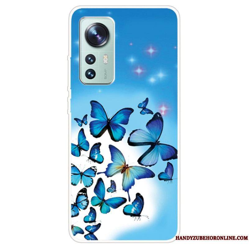 Coque Xiaomi 12 Pro Silicone Déclinaison Papillons