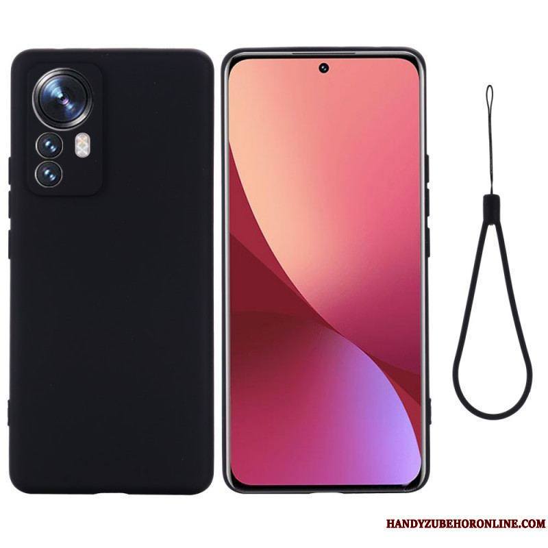 Coque Xiaomi 12 Pro Silicone Liquide Avec Lanière