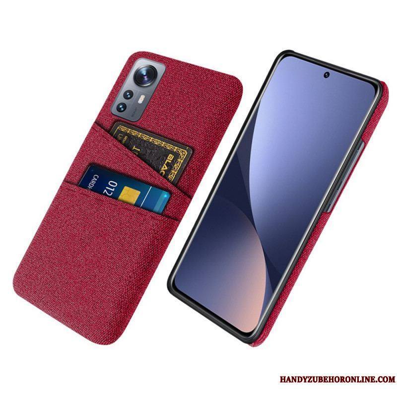 Coque Xiaomi 12 Pro Tissu avec Porte-Cartes