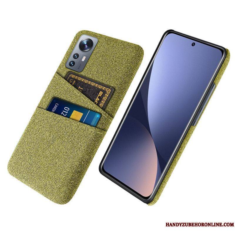 Coque Xiaomi 12 Pro Tissu avec Porte-Cartes