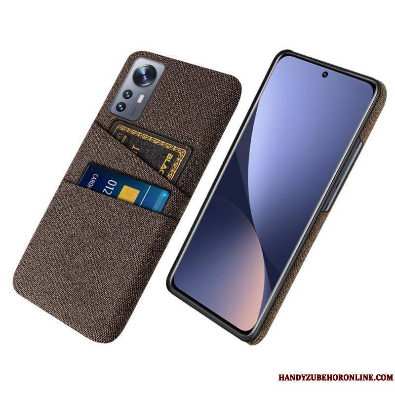 Coque Xiaomi 12 Pro Tissu avec Porte-Cartes