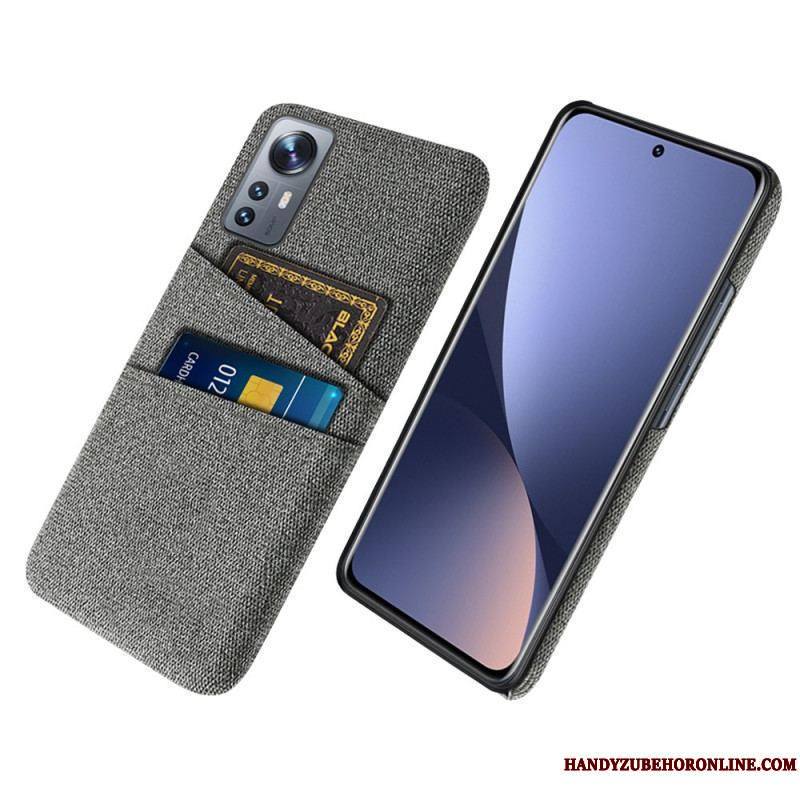 Coque Xiaomi 12 Pro Tissu avec Porte-Cartes