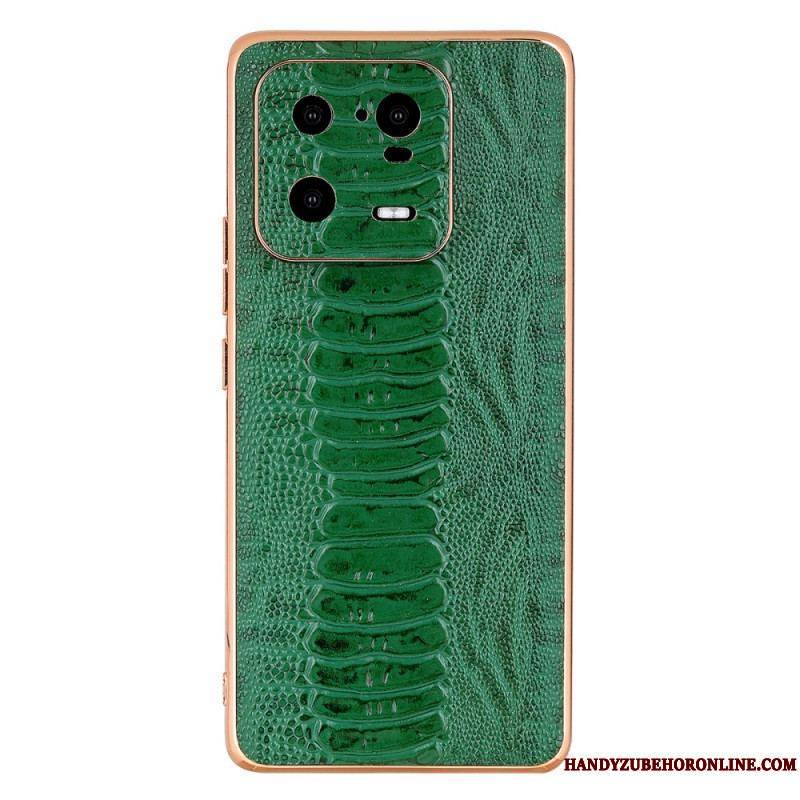 Coque Xiaomi 13 Pro Cuir Véritable Style Crocodile