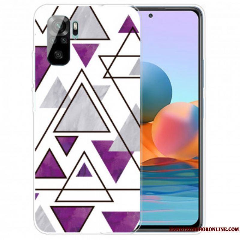 Coque Xiaomi Redmi Note 10/10S/Poco M5s Marbre Triangles