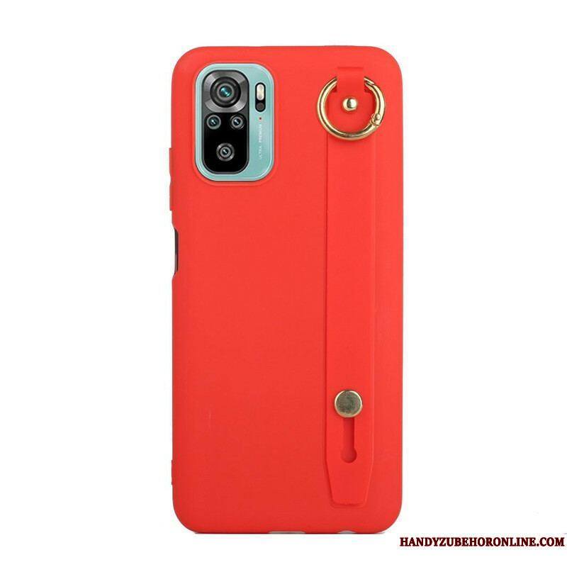 Coque Xiaomi Redmi Note 10/10S/Poco M5s Silicone avec Sangle Support