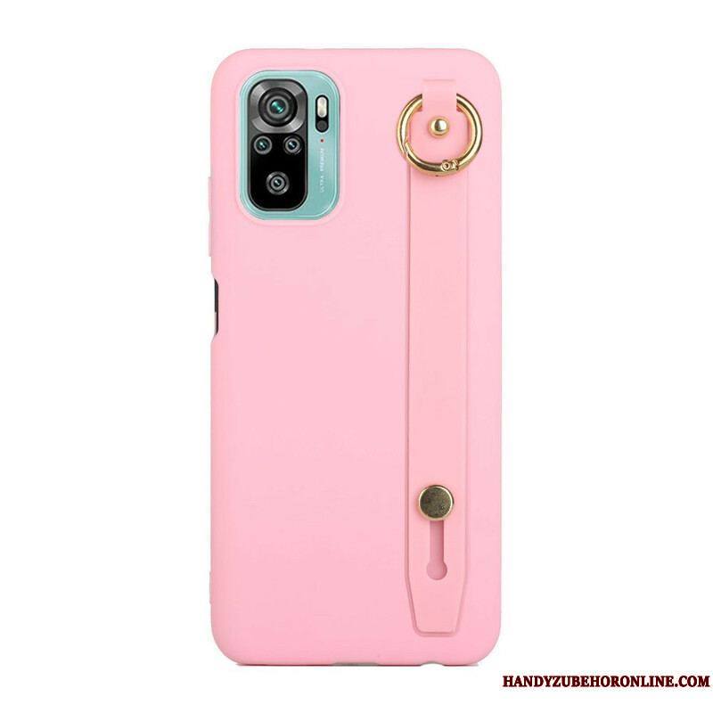 Coque Xiaomi Redmi Note 10/10S/Poco M5s Silicone avec Sangle Support