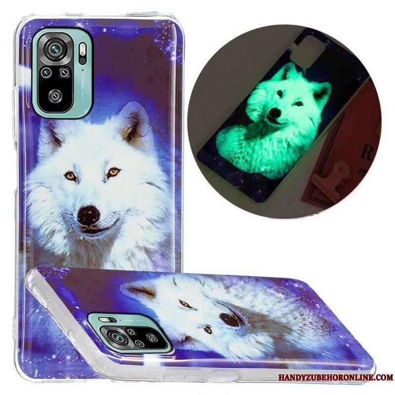 Coque Xiaomi Redmi Note 10/10S/Poco M5s Série Loup Fluorescente