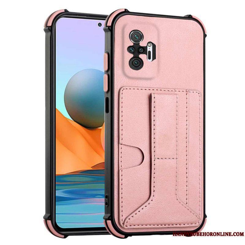 Coque Xiaomi Redmi Note 10 Pro Effet Cuir Avec Porte Cartes et Sangle