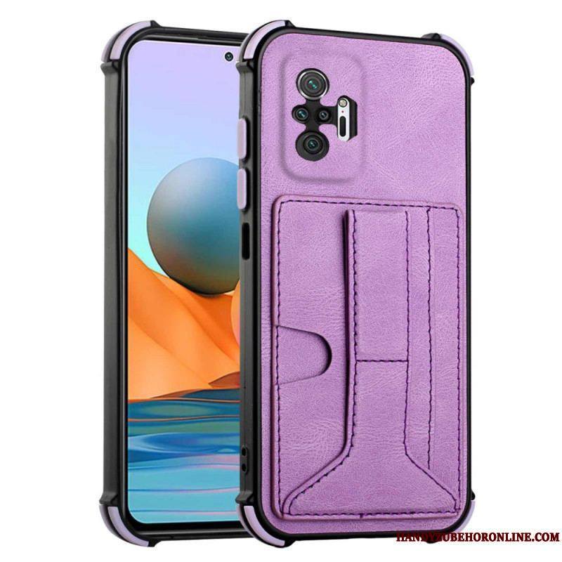 Coque Xiaomi Redmi Note 10 Pro Effet Cuir Avec Porte Cartes et Sangle