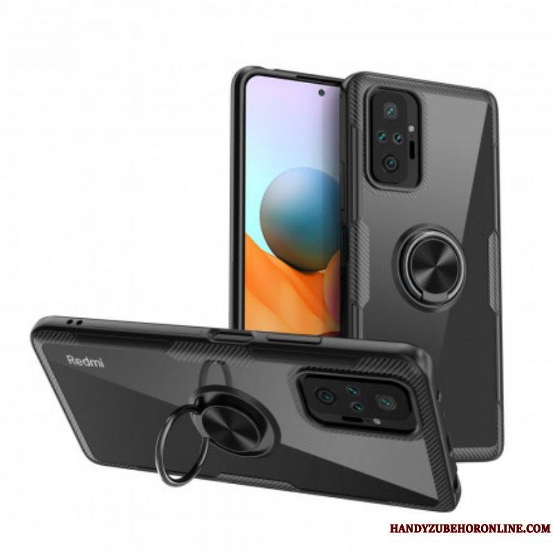 Coque Xiaomi Redmi Note 10 Pro Fibre Carbone Anneau Métallique