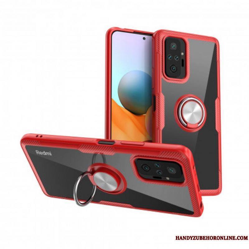 Coque Xiaomi Redmi Note 10 Pro Fibre Carbone Anneau Métallique