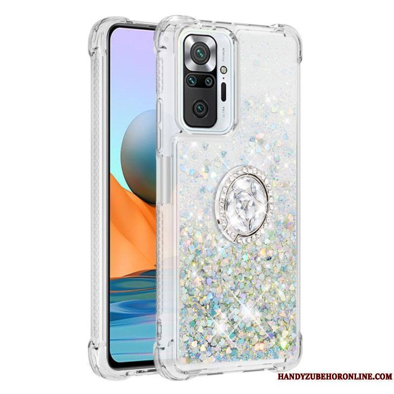 Coque Xiaomi Redmi Note 10 Pro Paillettes avec Anneau-Support