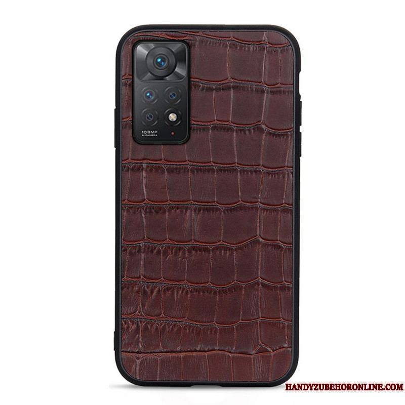 Coque Xiaomi Redmi Note 11 Pro / Note 11 Pro 5G Véritable Cuir Texture Crocodile