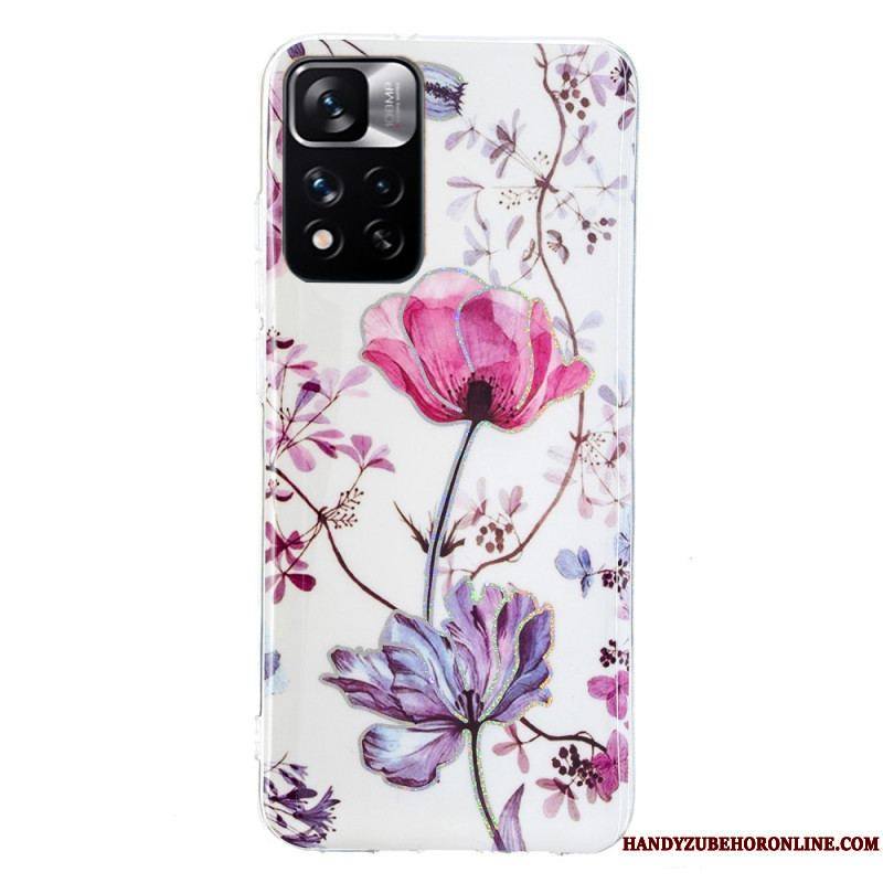 Coque Xiaomi Redmi Note 11 Pro Plus 5G Marbrée Fleurs