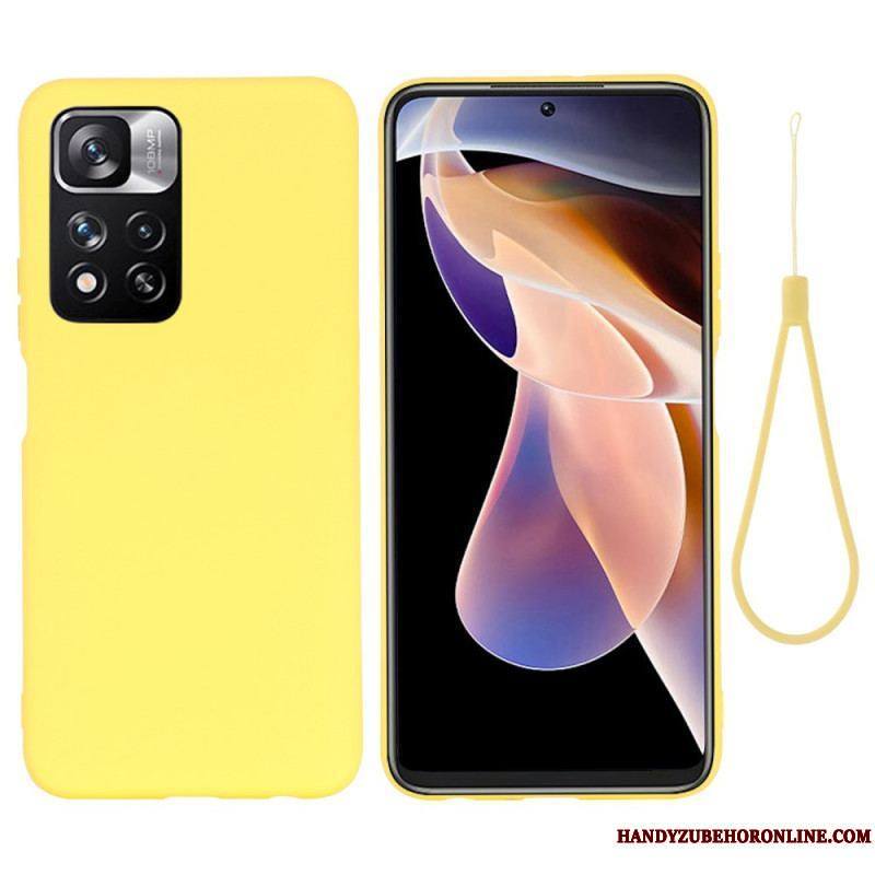 Coque Xiaomi Redmi Note 11 Pro Plus 5G Silicone Liquide avec Lanière