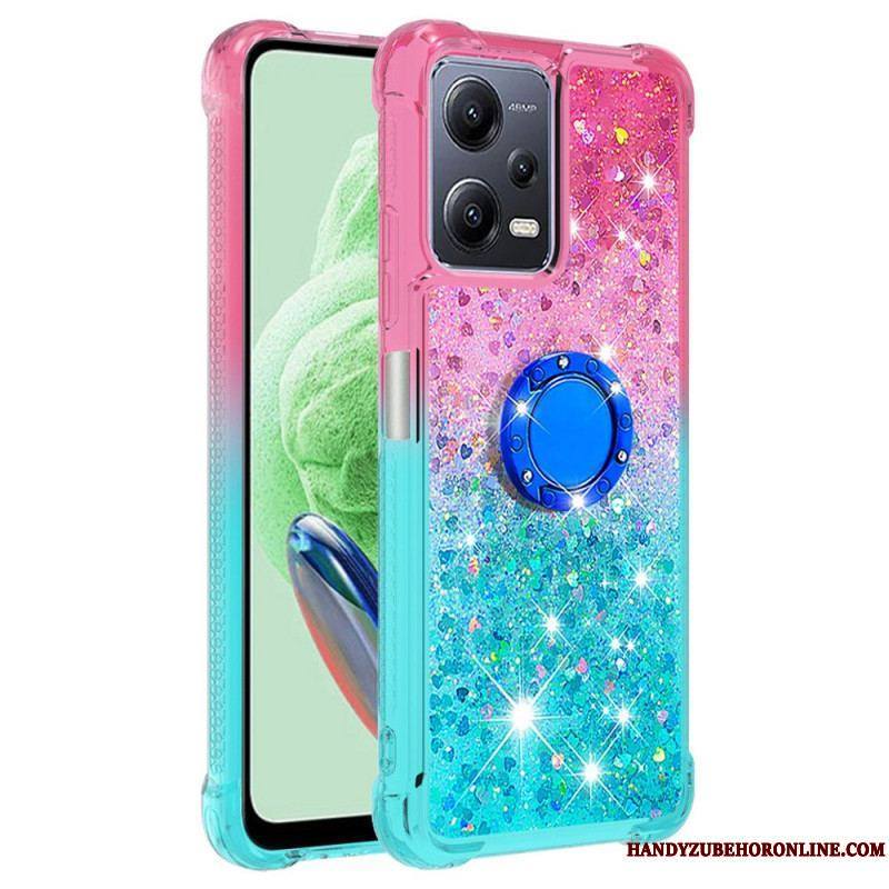 Coque Xiaomi Redmi Note 12/Poco X5 5G Paillettes Anneau-Support