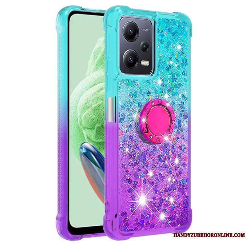 Coque Xiaomi Redmi Note 12/Poco X5 5G Paillettes Anneau-Support