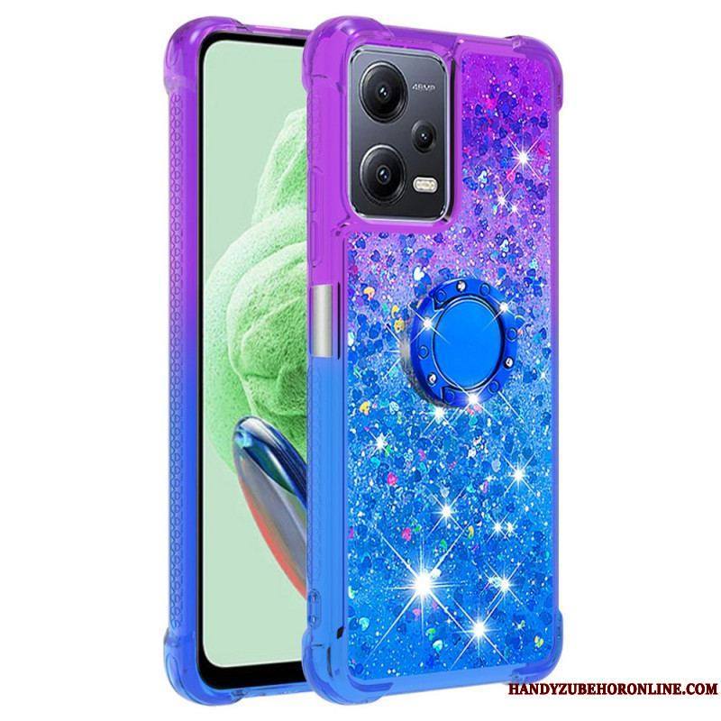 Coque Xiaomi Redmi Note 12/Poco X5 5G Paillettes Anneau-Support