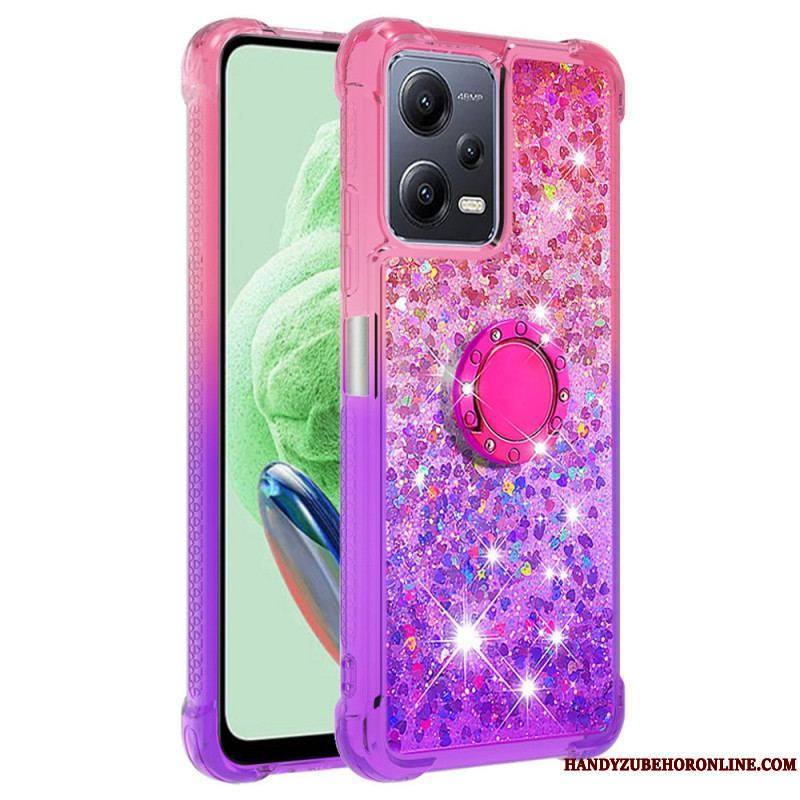 Coque Xiaomi Redmi Note 12/Poco X5 5G Paillettes Anneau-Support