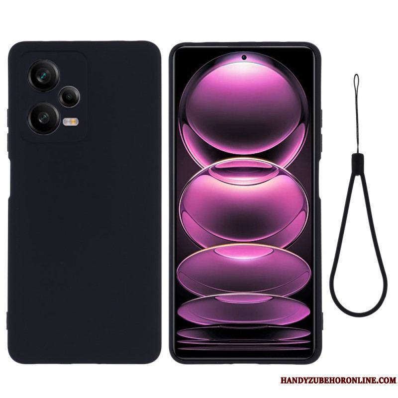 Coque Xiaomi Redmi Note 12 Pro Plus Silicone Liquide avec Lanière