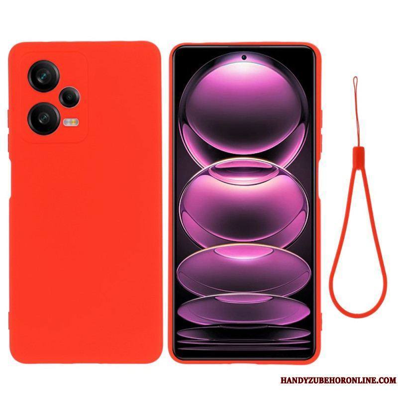 Coque Xiaomi Redmi Note 12 Pro Plus Silicone Liquide avec Lanière