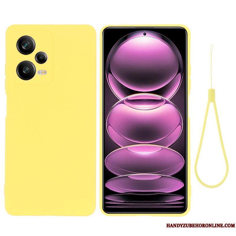 Coque Xiaomi Redmi Note 12 Pro Plus Silicone Liquide avec Lanière