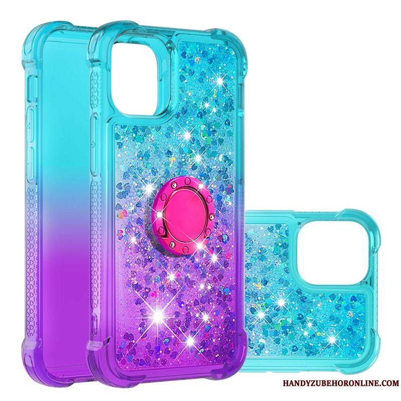 Coque iPhone 13 Mini Paillettes Anneau-Support