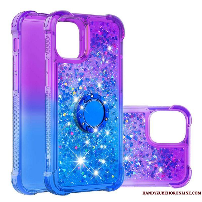 Coque iPhone 13 Mini Paillettes Anneau-Support