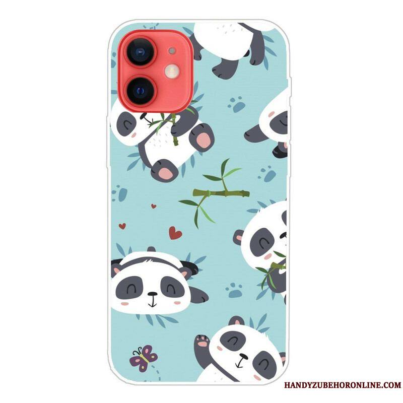 Coque iPhone 13 Mini Tas de Pandas