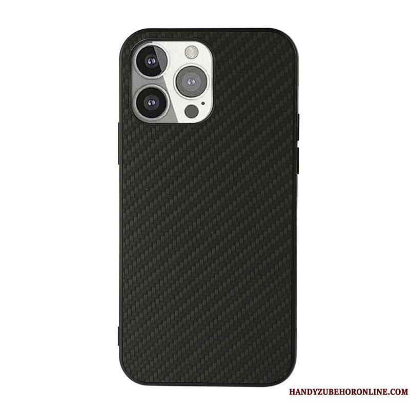 Coque iPhone 13 Pro Effet Cuir Texture Fibre Carbone