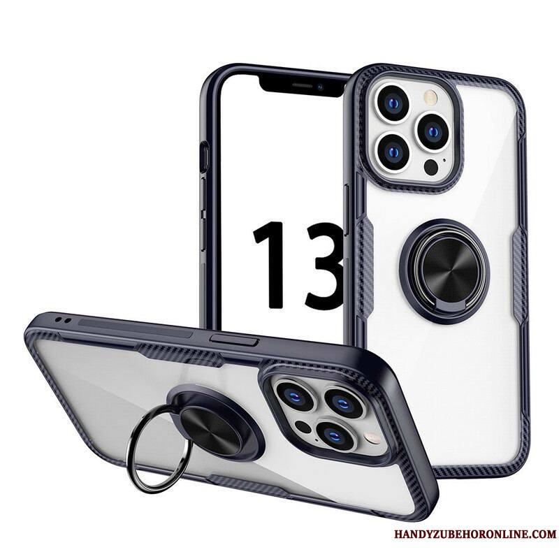 Coque iPhone 13 Pro Fibre Carbone Anneau Métallique