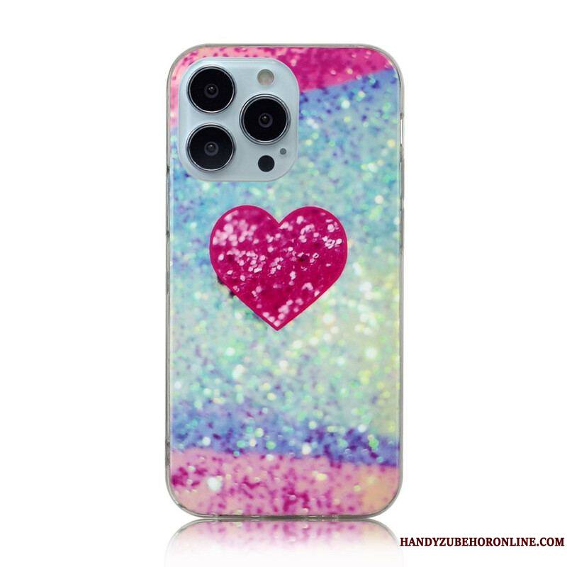 Coque iPhone 13 Pro Marbre Paillettes