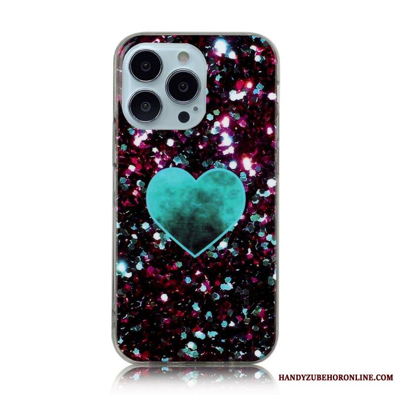 Coque iPhone 13 Pro Marbre Paillettes