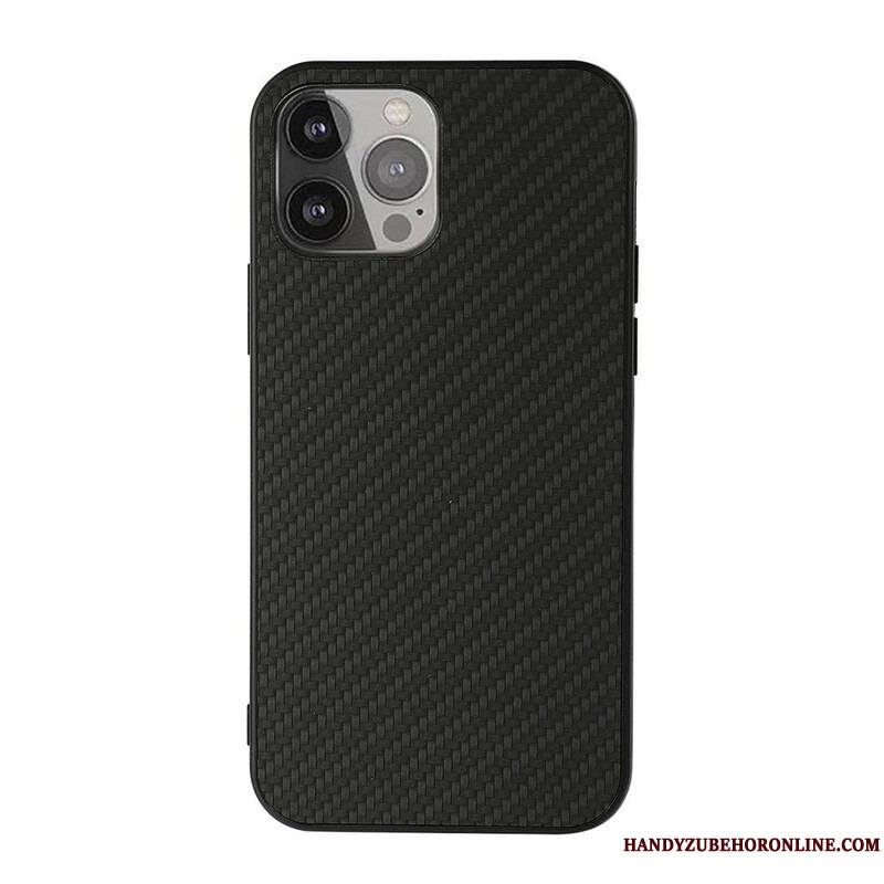 Coque iPhone 13 Pro Max Effet Cuir Texture Fibre Carbone