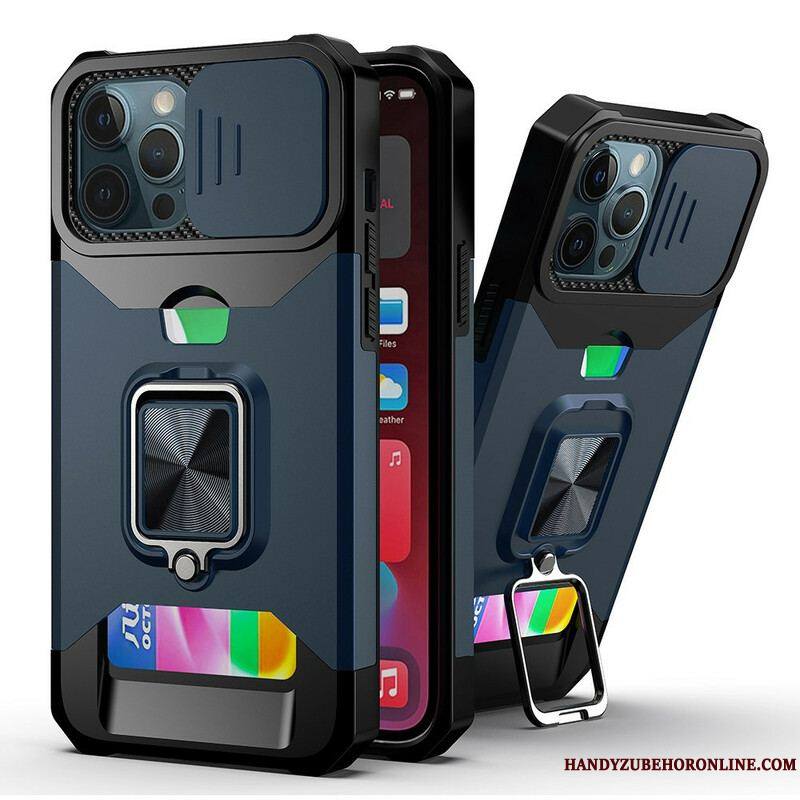 Coque iPhone 13 Pro Max Multi-Fonctionnelle Protège-Lentilles