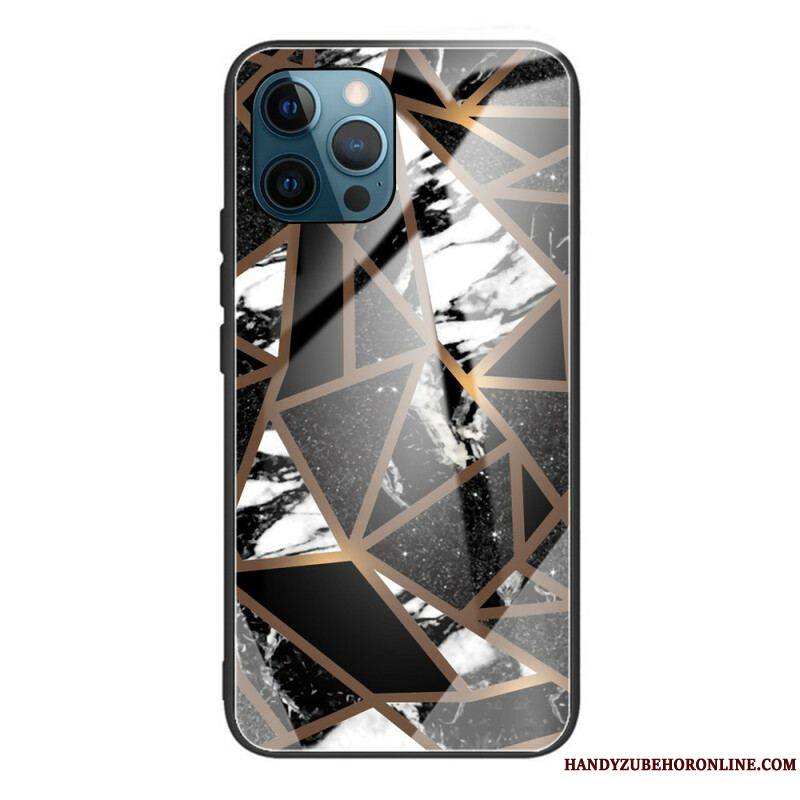 Coque iPhone 13 Pro Verre Trempé Marbre Géométrie